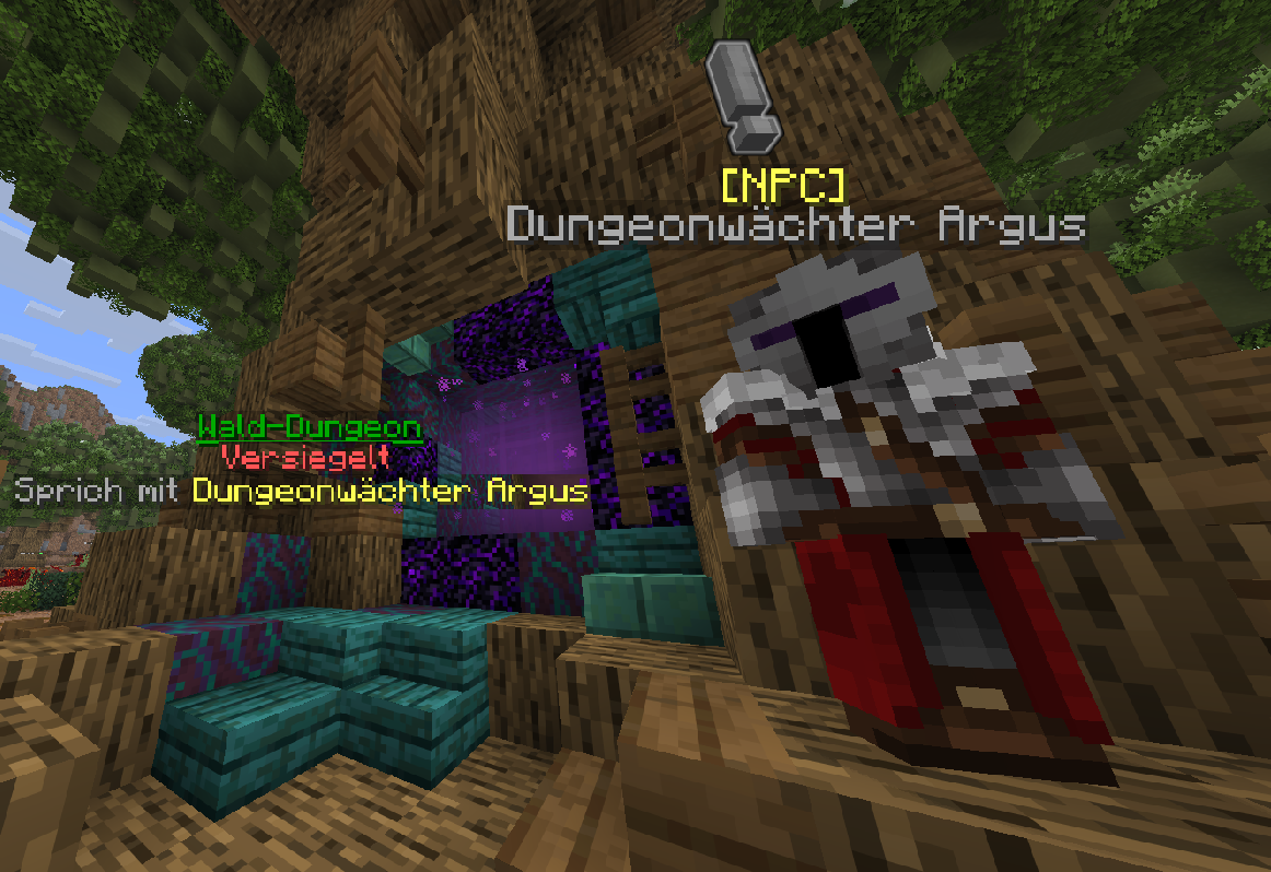 Dungeon-Portal mit NPC in der Nähe