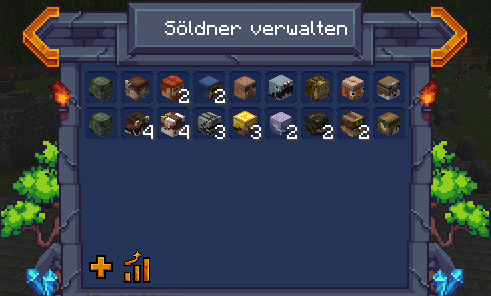 Expeditions-Menü mit Söldner-Liste