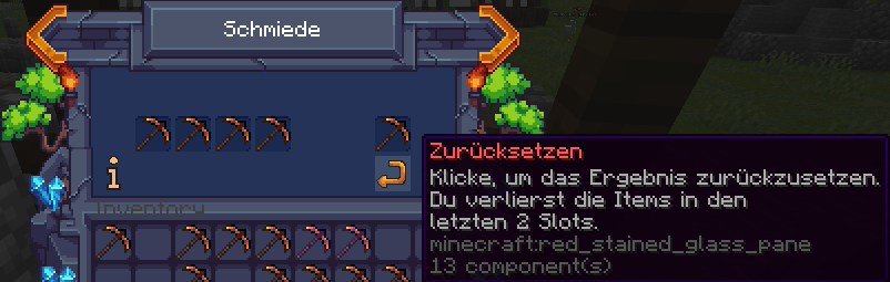 Schmiede mit Zurücksetzen-Funktion