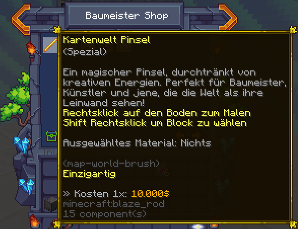 Baublock-NPC in der Kartenbau-Welt