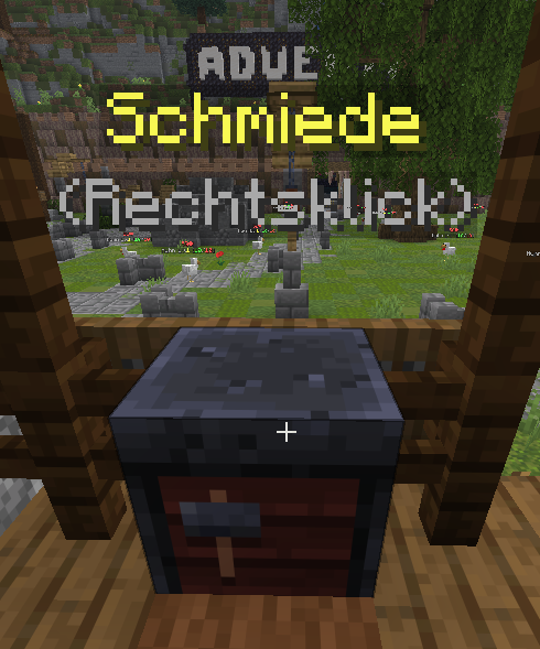 Schmiede-Menü mit Input- und Output-Slots